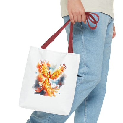 Phoenix Watercolor Tote Bag – Vibrant Rising Bird All-Over Print Tote