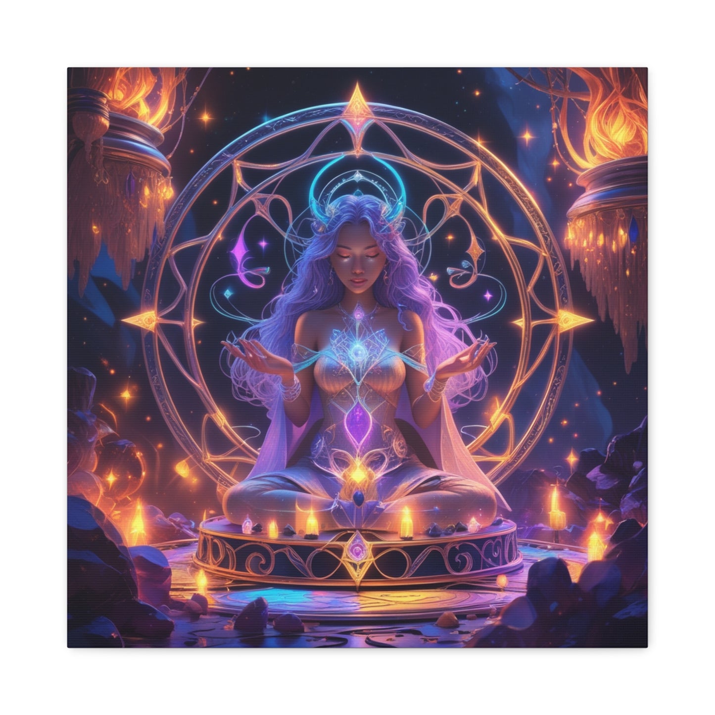 Mystic Meditation Canvas Print — Spiritual Goddess Wall Art