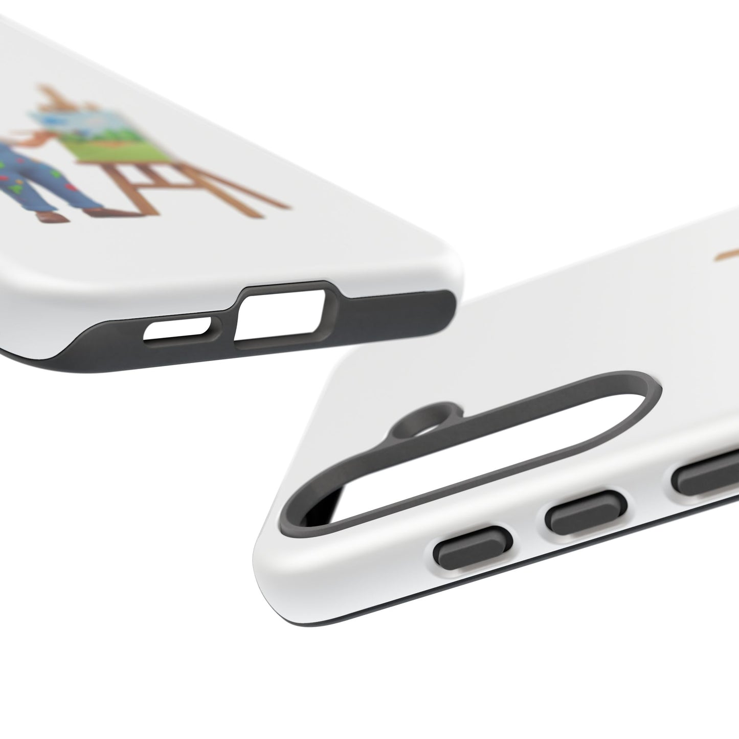 Samsung Handyhülle mit Künstlermotiv – Schutzhülle mit niedlicher Illustration einer Malerin