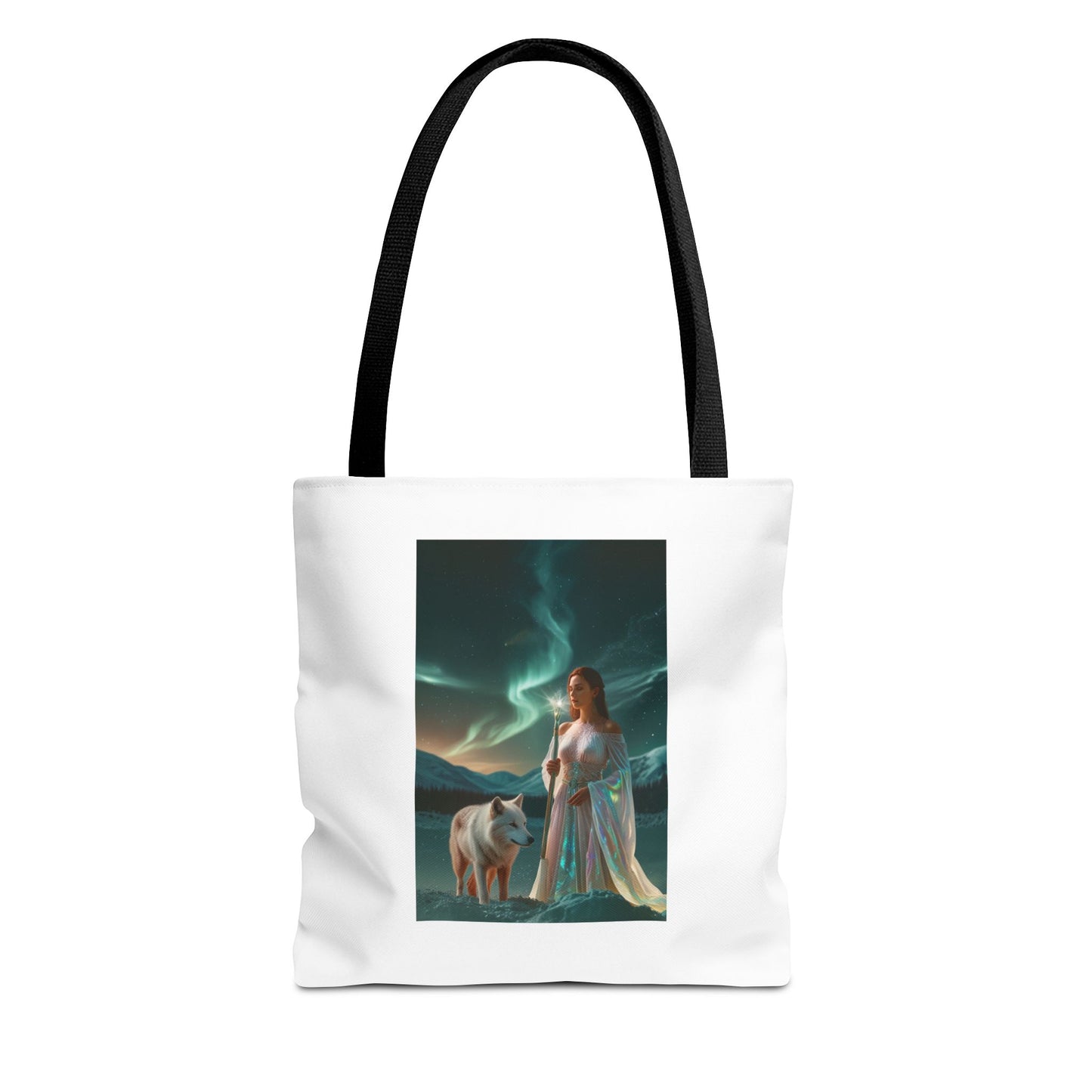 Tragetasche – Mystische Frau mit Wolf Aurora Art Tote