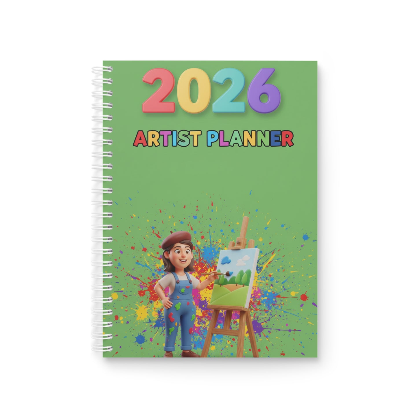 2026 Artist Planner Spiral Notebook — Colorful Artist’s Weekly & Monthly Planner for Painters