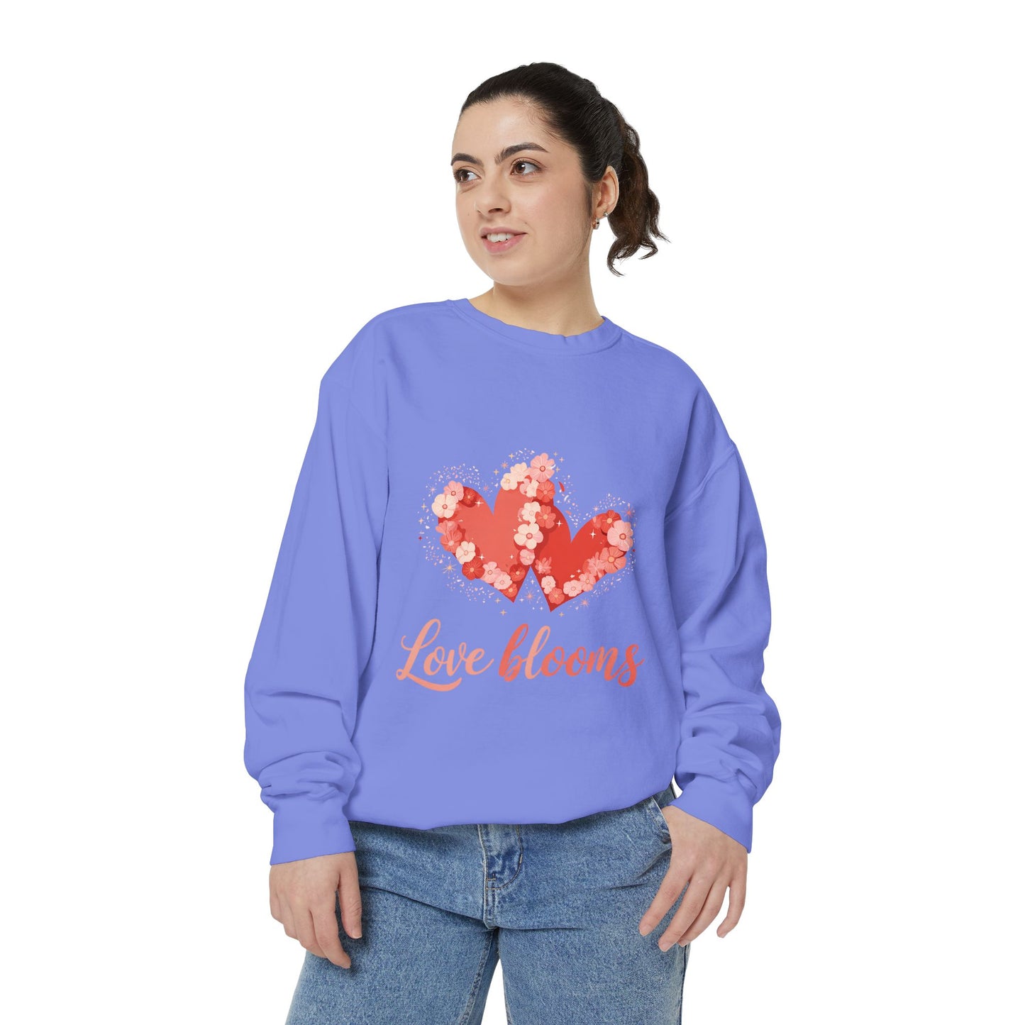 Love Blooms Heart Sweatshirt — Floral Valentine Pullover