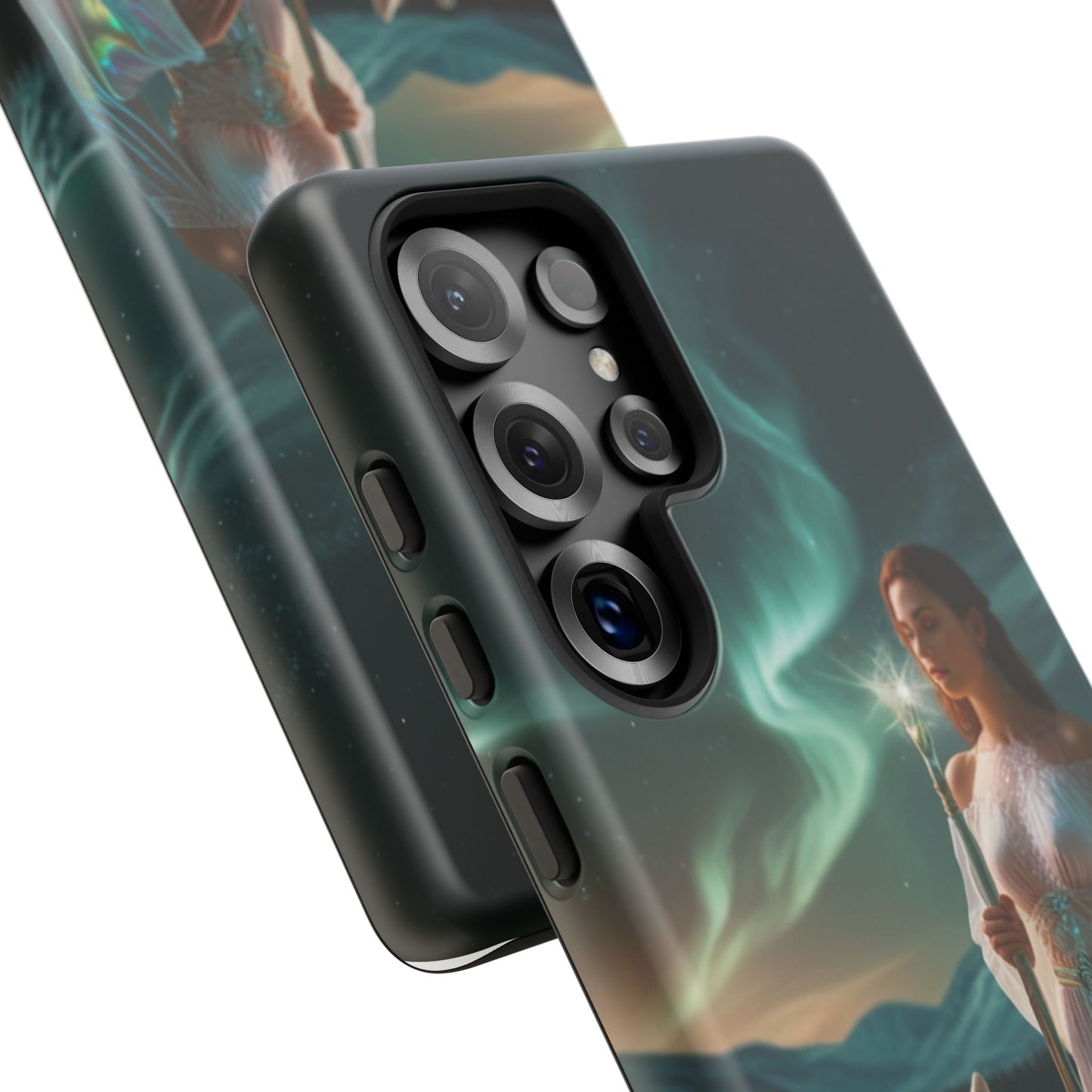 Samsung Aurora Guardian Handyhülle – Mystic Woman &amp; Wolf Magic Galaxy Schutz