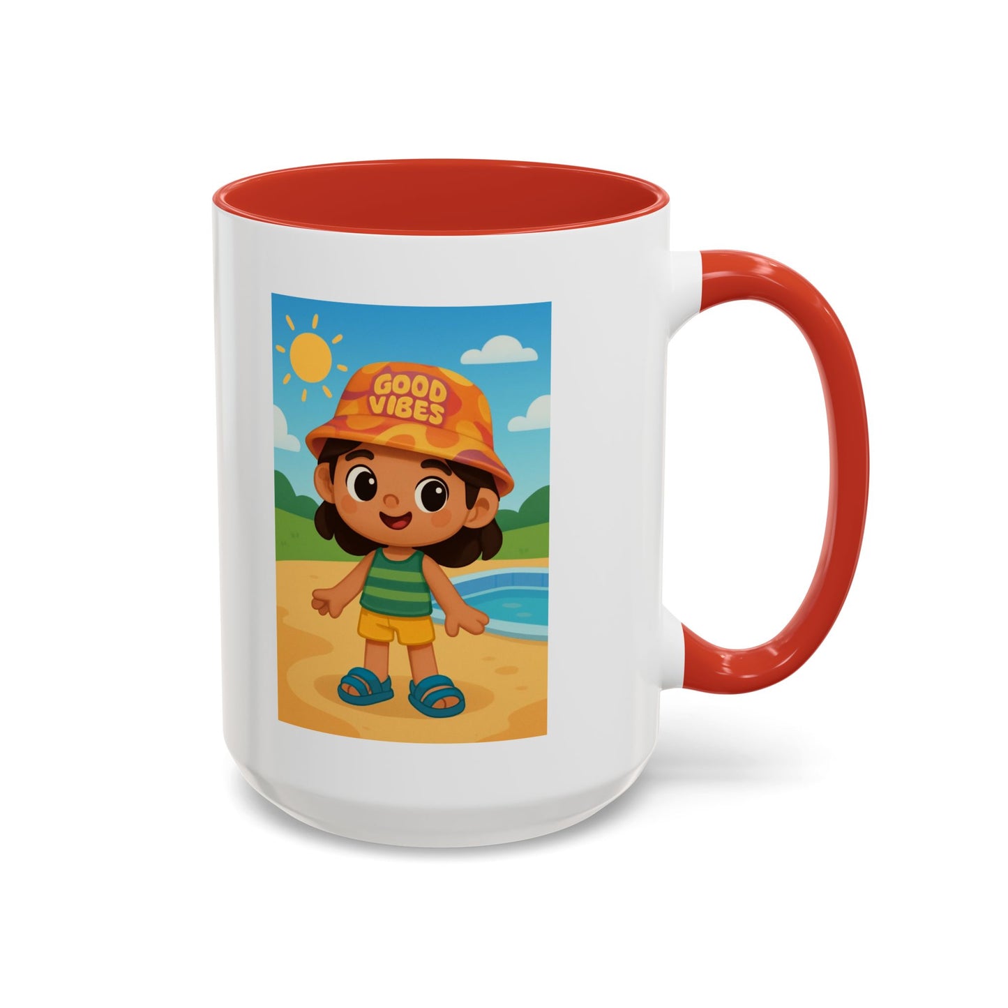 Good Vibes Beach Kid Mug — Accent Coffee Mug (11/15oz)
