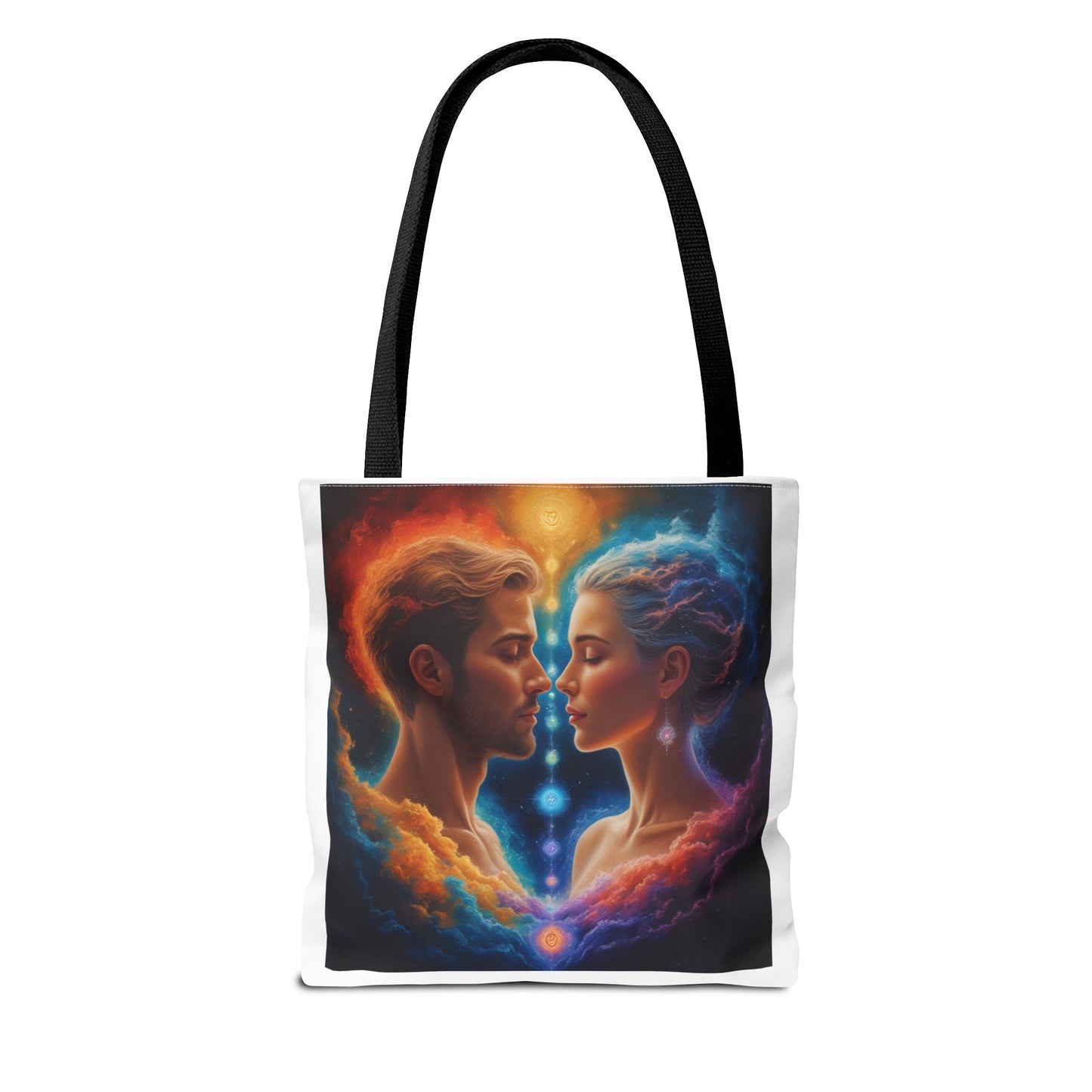 Mystic Soulmates Tote Bag — Celestial Couple Art AOP Tote