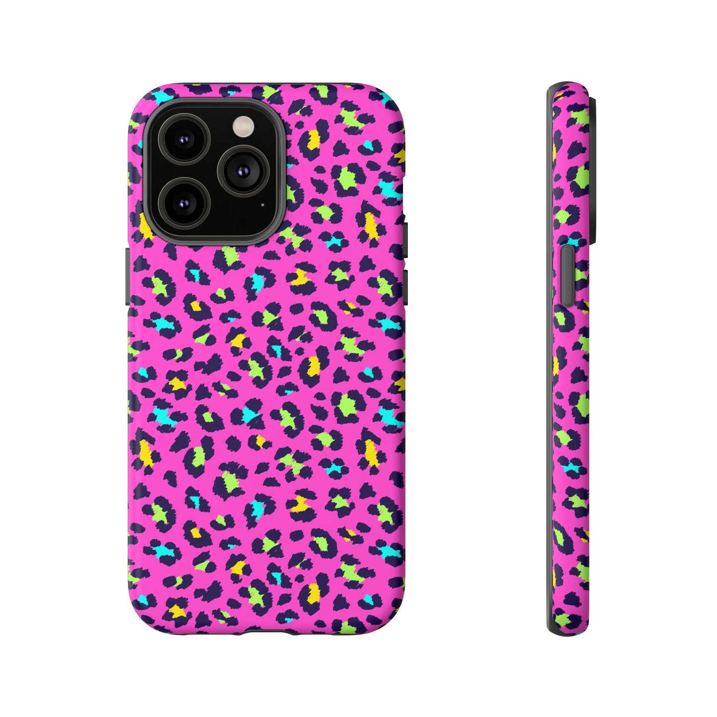 iPhone Pink Neon Leopard Phone Case — Bold Protective iPhone Cover