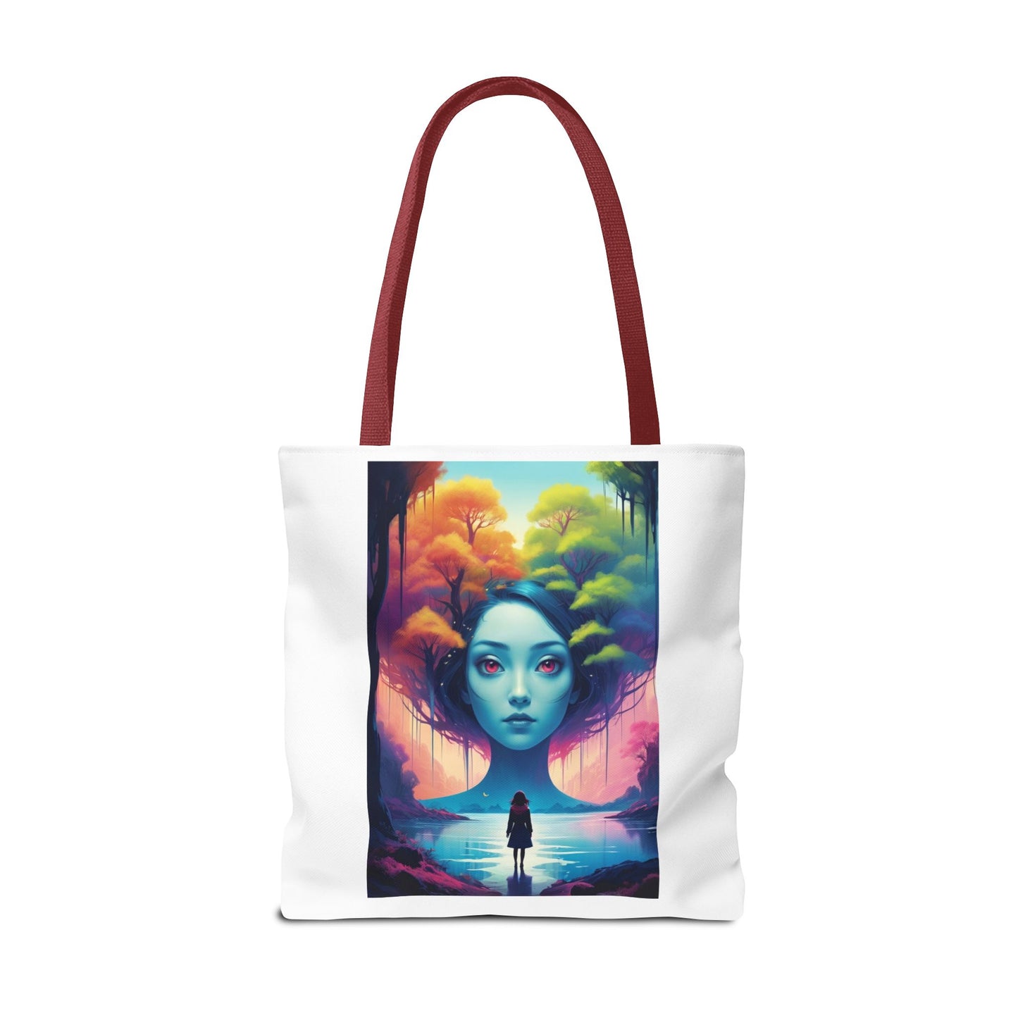 Dreamscape Portrait Tote Bag — Surreal Forest Girl Art