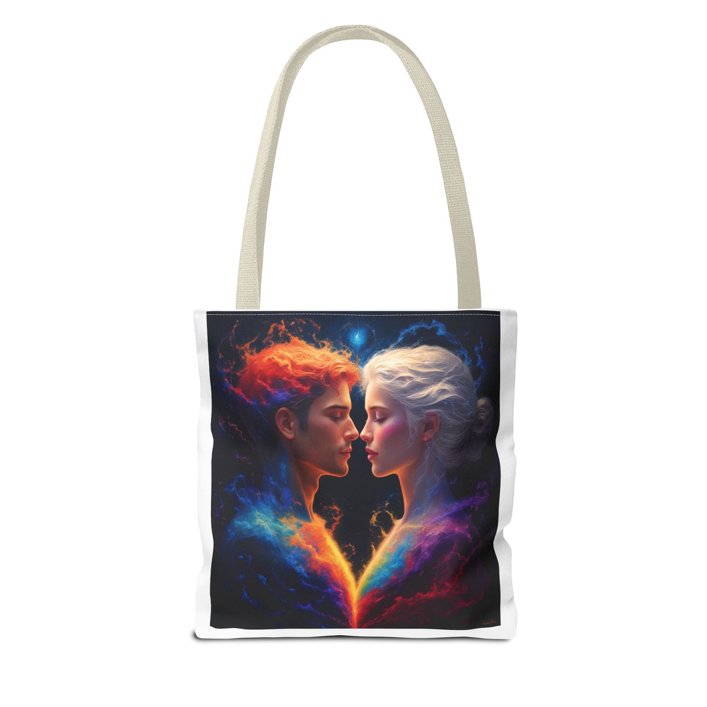 Cosmic Lovers Tote Bag — Fire & Ice Romantic Art AOP