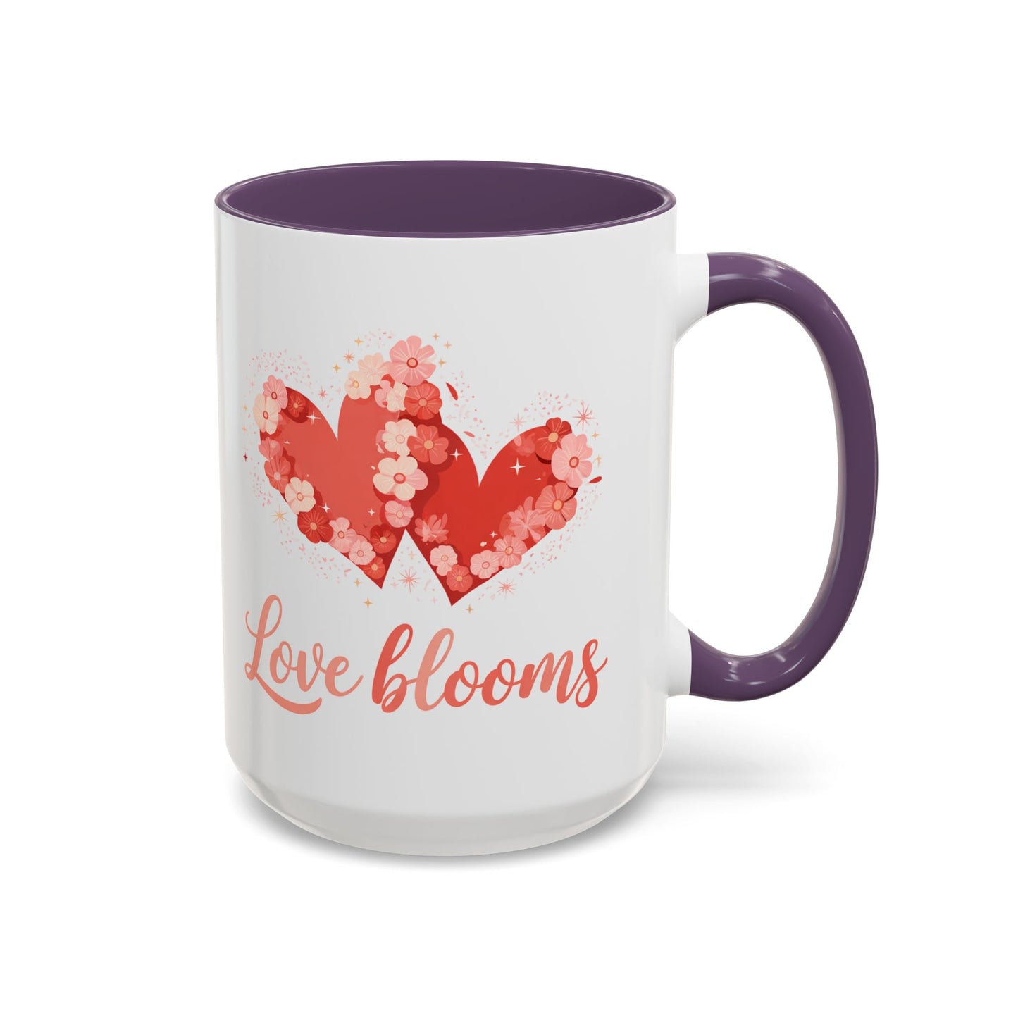 Love Blooms Accent Coffee Mug — Floral Heart 11/15oz