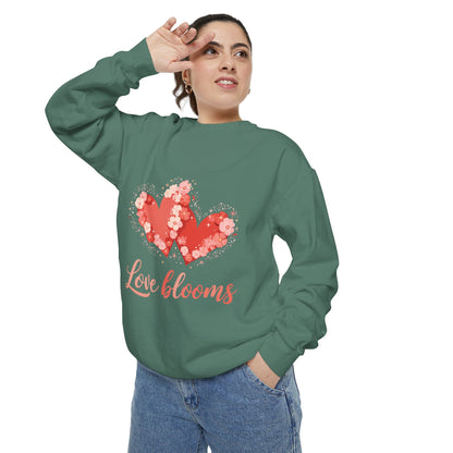 Love Blooms Heart Sweatshirt — Floral Valentine Pullover