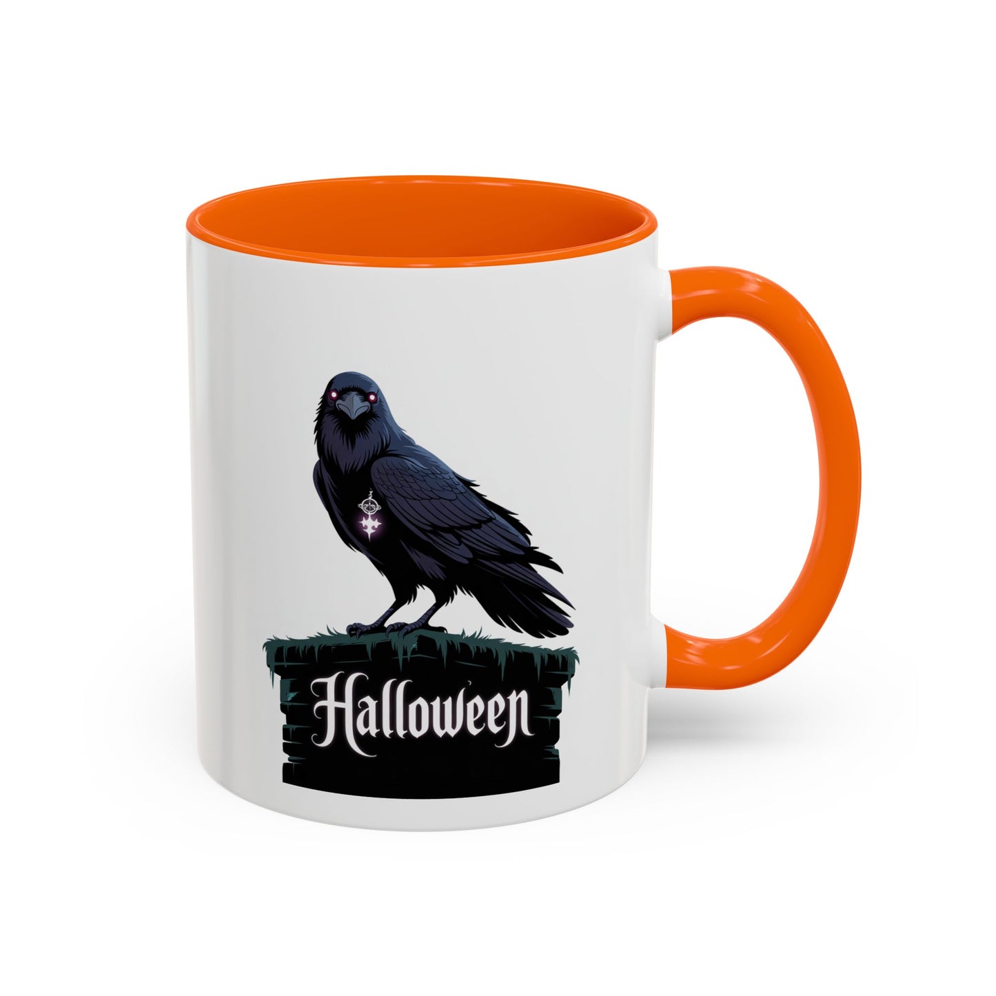 Halloween Raven Coffee Mug, Black Accent Mug, Spooky Drinkware, Unique Gift for Fall, Coffee Lover's Halloween Décor