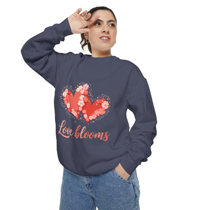 Love Blooms Heart Sweatshirt — Floral Valentine Pullover