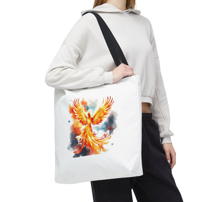 Phoenix Watercolor Tote Bag – Vibrant Rising Bird All-Over Print Tote