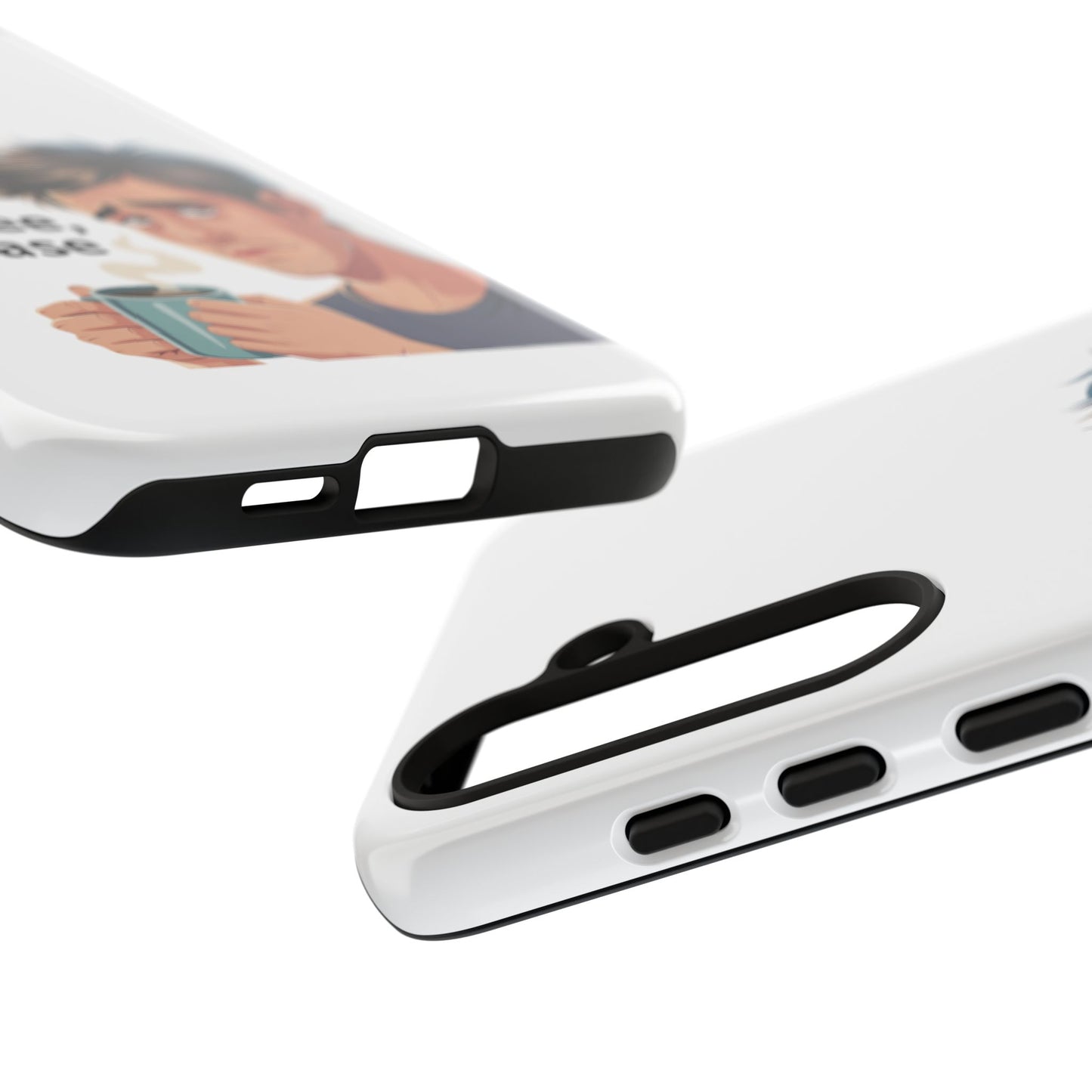 Samsung Phone Case – “First Coffee, Please” Funny Coffee Lover Protective Case