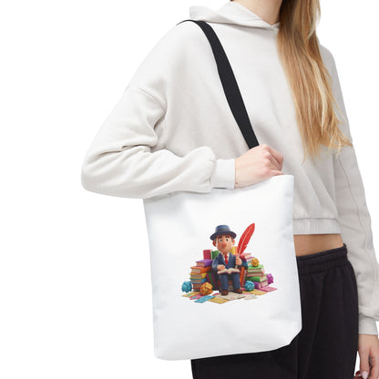 Tote — Cute Bookworm Writer Illustration Tote Bag
