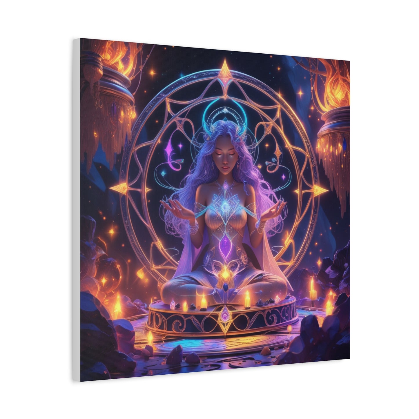 Mystic Meditation Canvas Print — Spiritual Goddess Wall Art