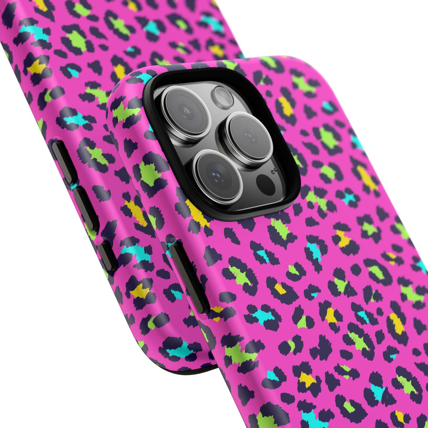 iPhone Pink Neon Leopard Phone Case — Bold Protective iPhone Cover