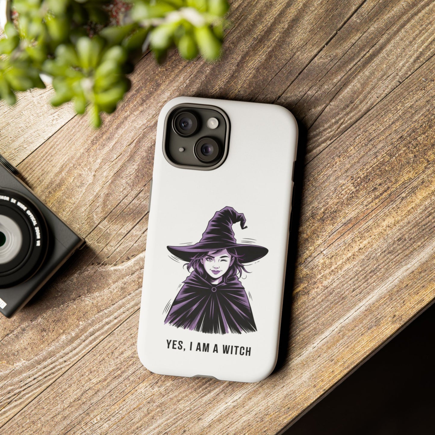 iPhone Yes, I Am a Witch Phone Case — Gothic Witch Illustration Protective Cover