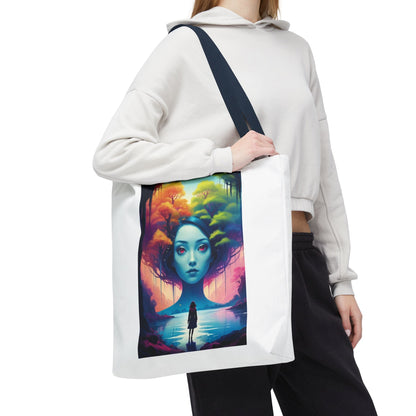 Dreamscape Portrait Tote Bag — Surreal Forest Girl Art