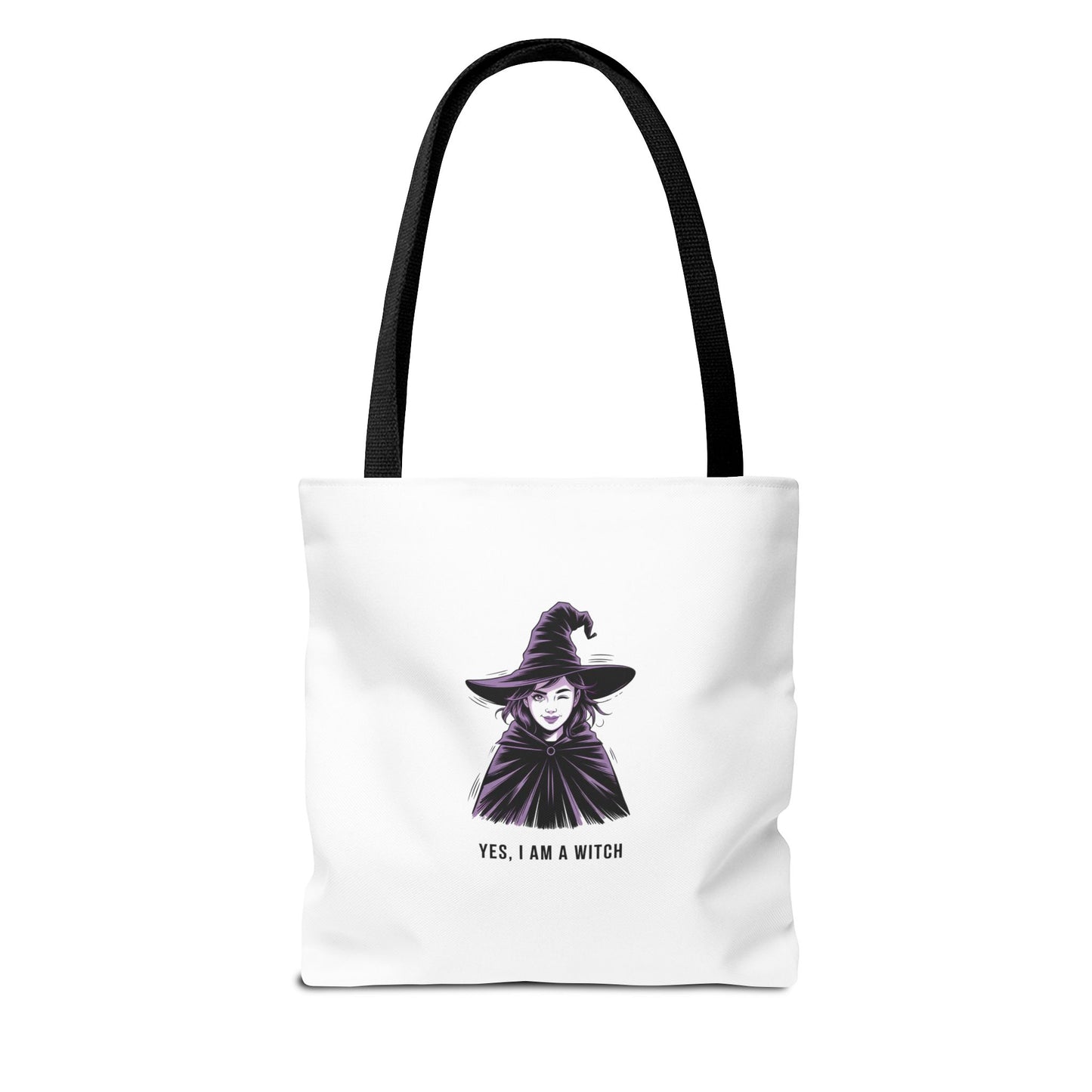 Witch Illustration Tote Bag — "Yes, I Am a Witch" Halloween Canvas Tote