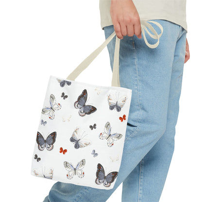 Butterfly Pattern Tote Bag — Floral Butterfly All-Over Print Tote