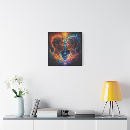 Spiritual Lovers Matte Canvas Print — Energetic Soulmate Portrait