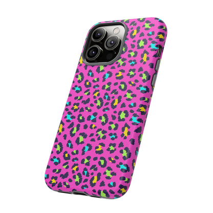 iPhone Pink Neon Leopard Phone Case — Bold Protective iPhone Cover