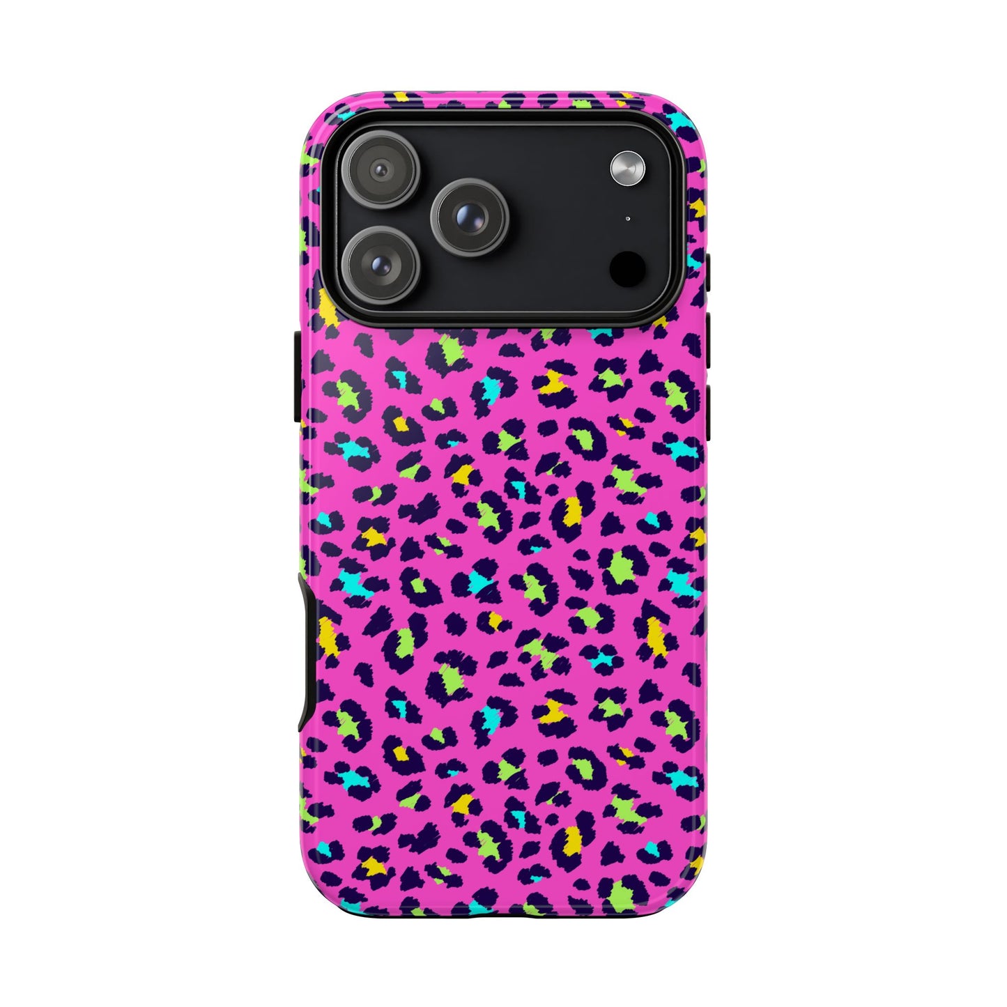 iPhone Pink Neon Leopard Phone Case — Bold Protective iPhone Cover