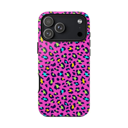 iPhone Pink Neon Leopard Phone Case — Bold Protective iPhone Cover
