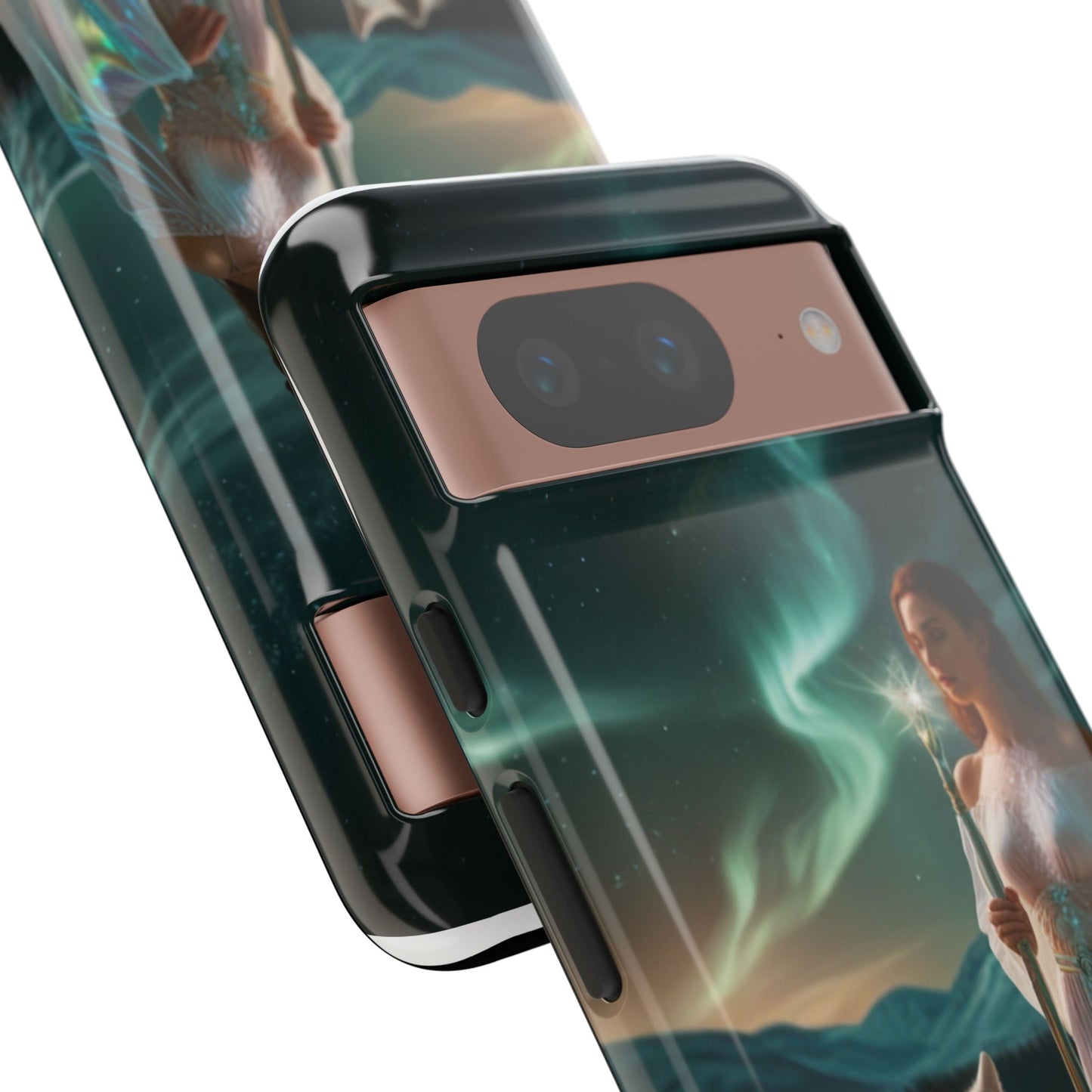 Funda para teléfono Google Aurora Guardian: armadura de fantasía de mujer y lobo