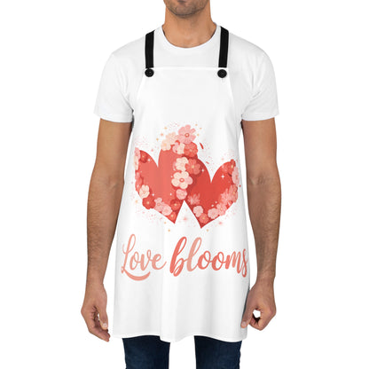 Love Blooms Apron — Floral Heart Kitchen Apron for Valentine’s Day & Gift