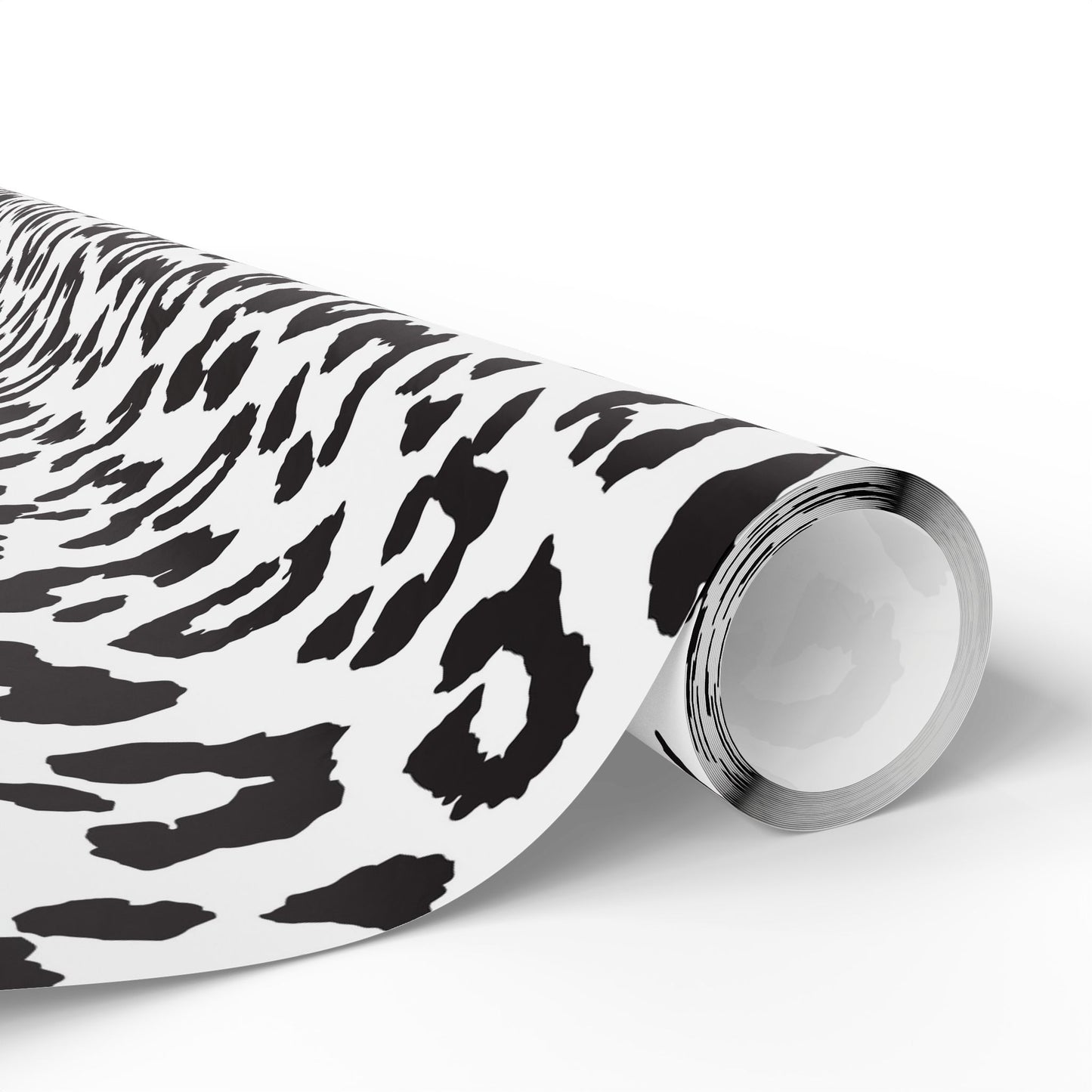 Leopard Print Wrapping Paper Roll — Black & White Animal Pattern Gift Wrap
