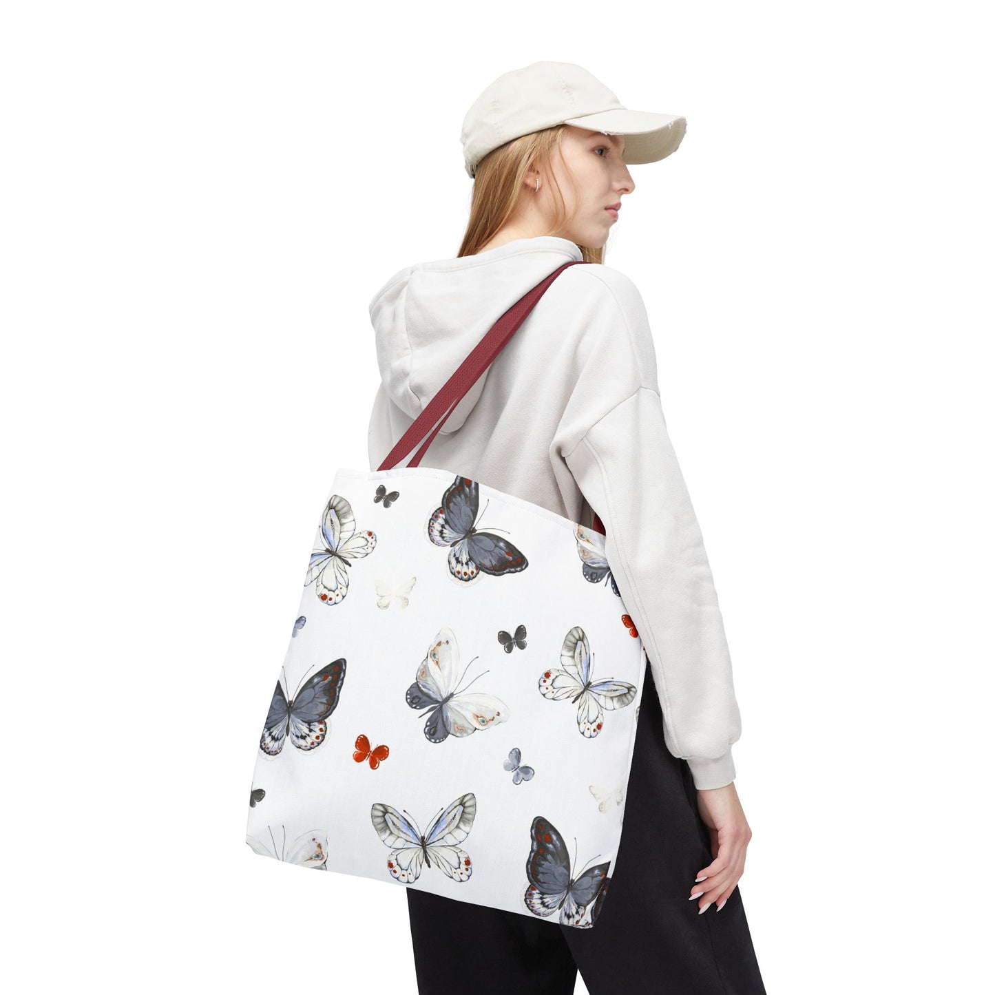 Butterfly Pattern Tote Bag — Lightweight Floral Tote for Everyday Use