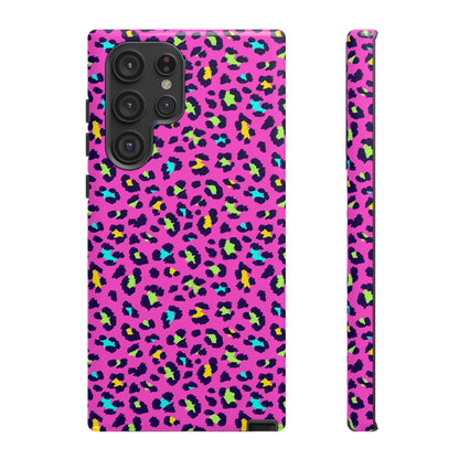 Samsung Handyhülle – Robuste Schutzhülle in leuchtendem Pink mit Leopardenmuster
