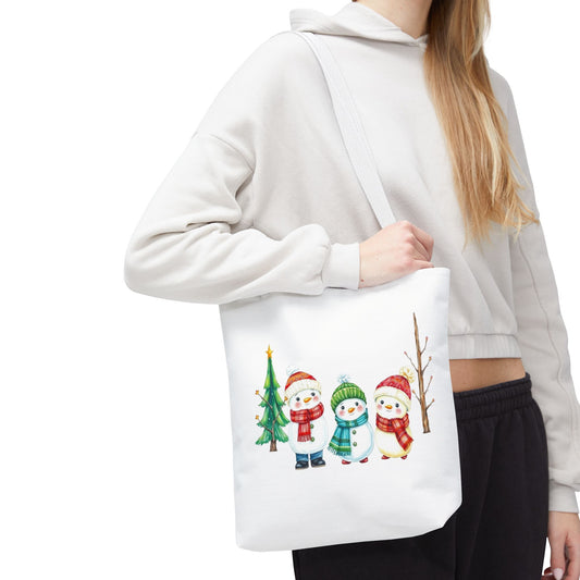 Christmas Snowman Tote Bag — Cute Holiday Winter Market Tote