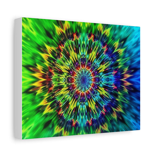 Psychedelic Kaleidoscope Matte Canvas Wall Art — Vibrant Mandala Stretched Canvas