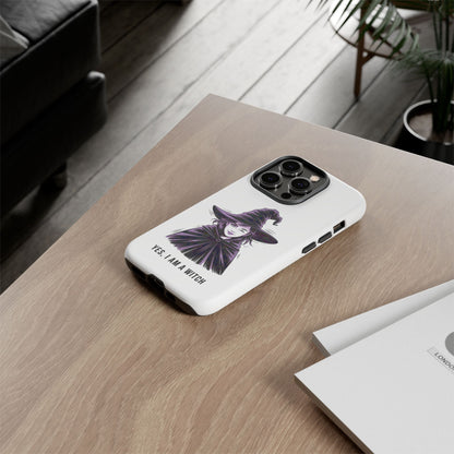 iPhone Yes, I Am a Witch Phone Case — Gothic Witch Illustration Protective Cover