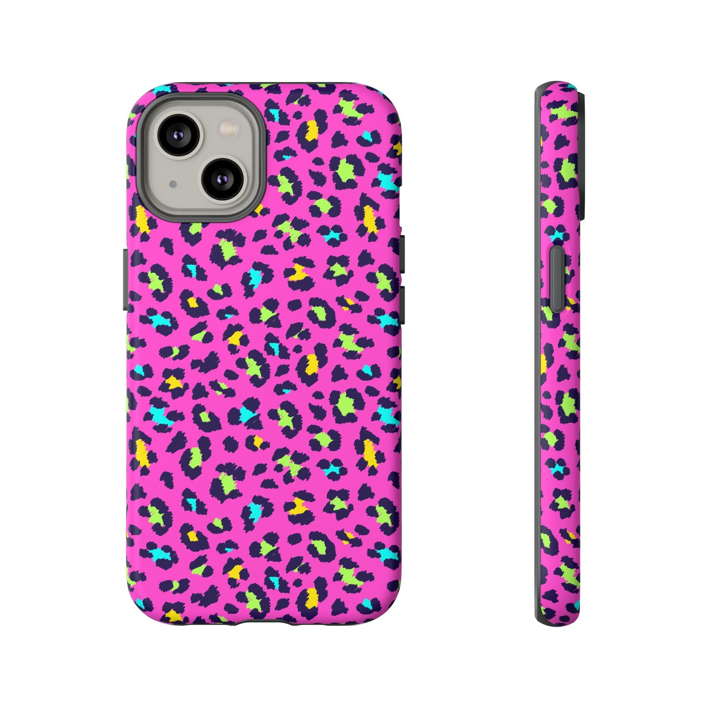 iPhone Pink Neon Leopard Phone Case — Bold Protective iPhone Cover