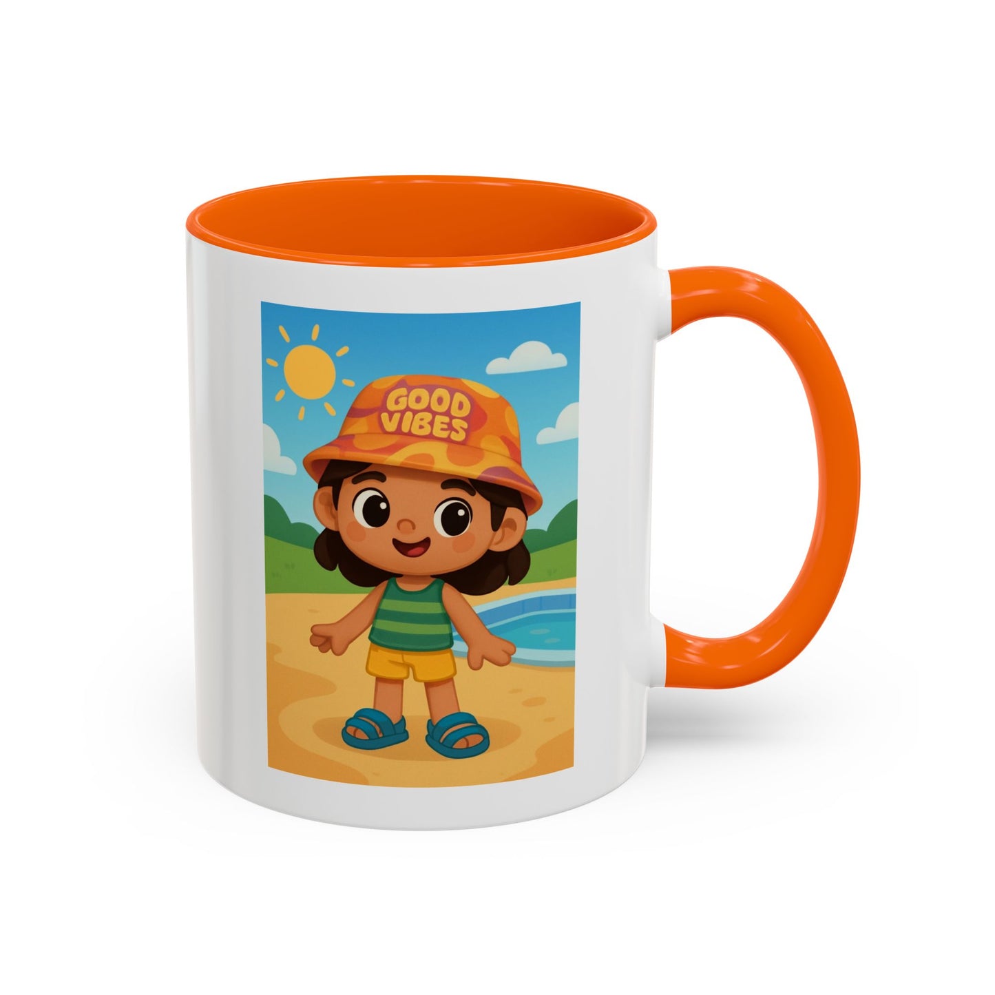 Good Vibes Beach Kid Mug — Accent Coffee Mug (11/15oz)