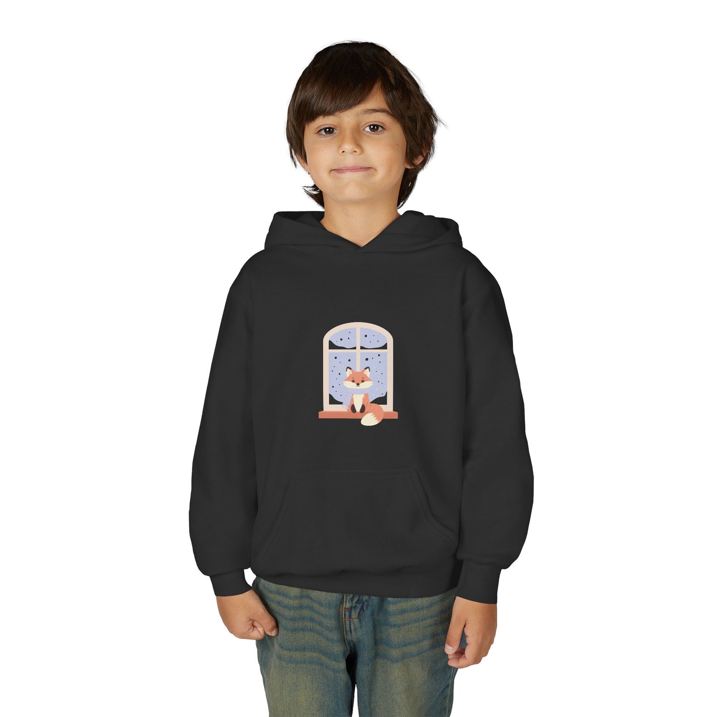 Kids Fox Hoodie - Cozy Winter Window Design