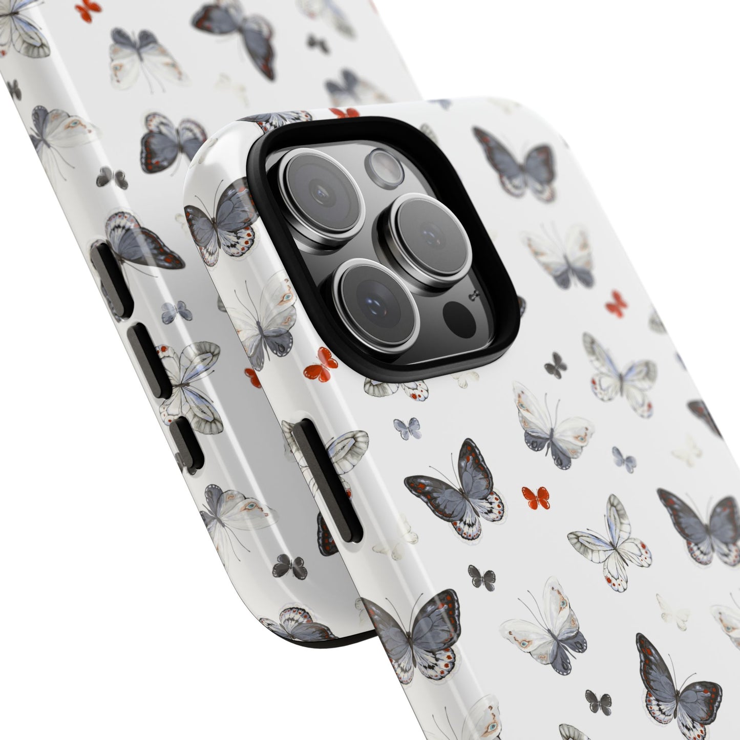 iPhone Butterfly Pattern Tough Phone Case — Protective Floral-Inspired iPhone Case