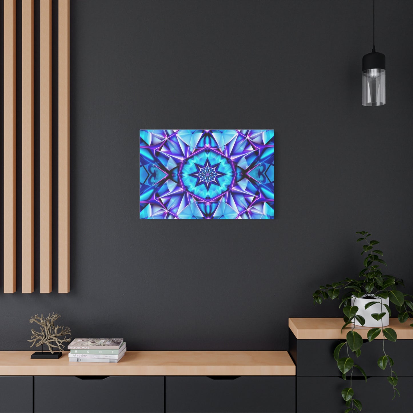 Blue Kaleidoscope Matte Canvas Wall Art – Stretched 1.25"