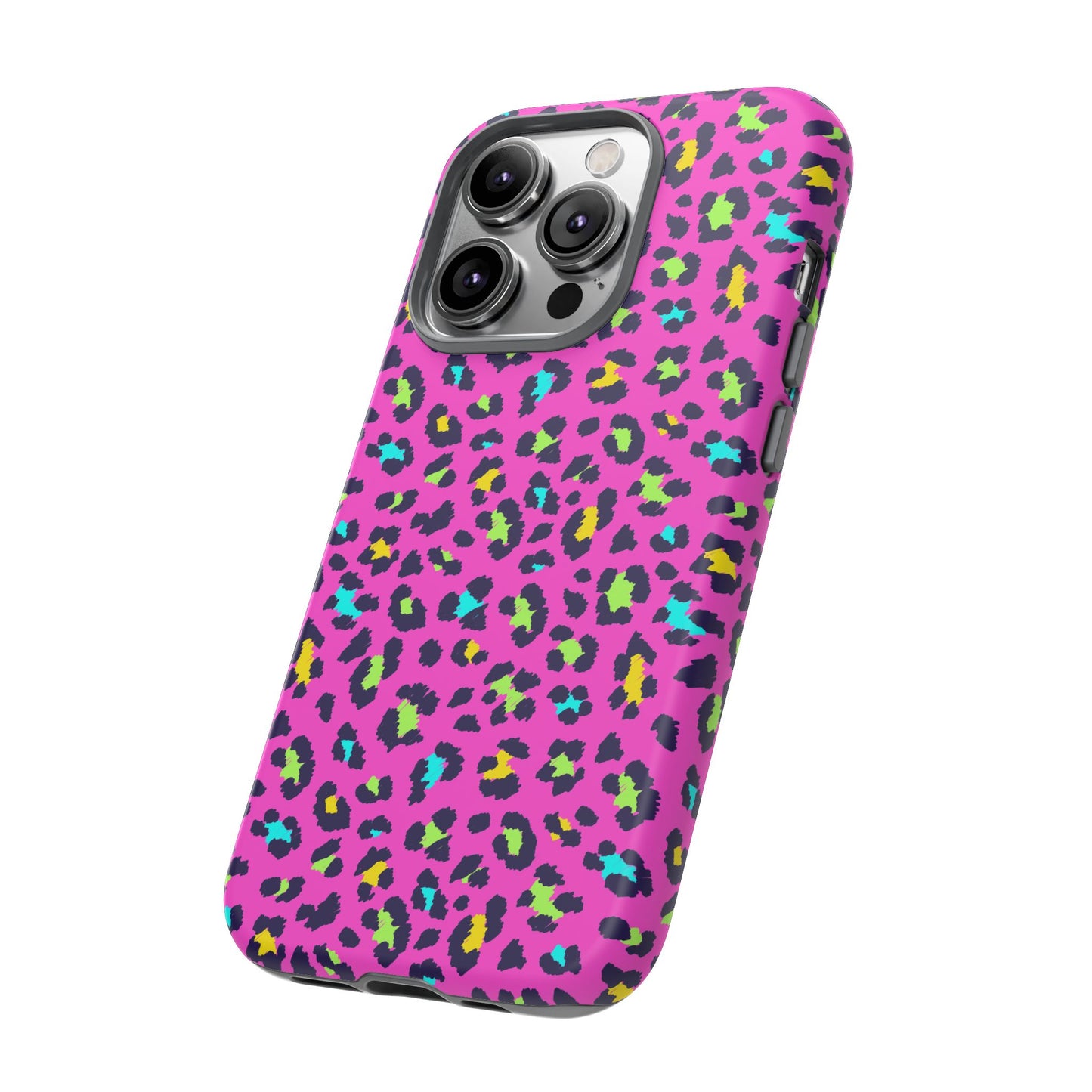 iPhone Pink Neon Leopard Phone Case — Bold Protective iPhone Cover