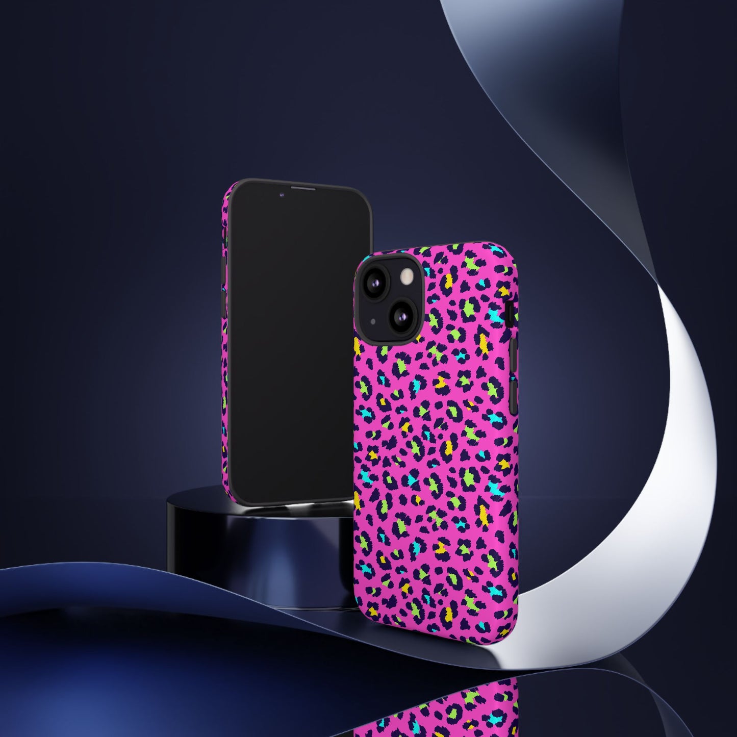 iPhone Pink Neon Leopard Phone Case — Bold Protective iPhone Cover
