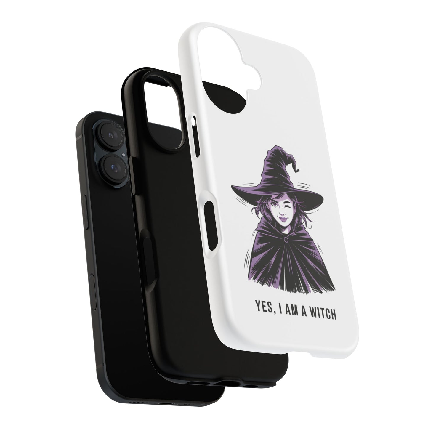 iPhone Yes, I Am a Witch Phone Case — Gothic Witch Illustration Protective Cover
