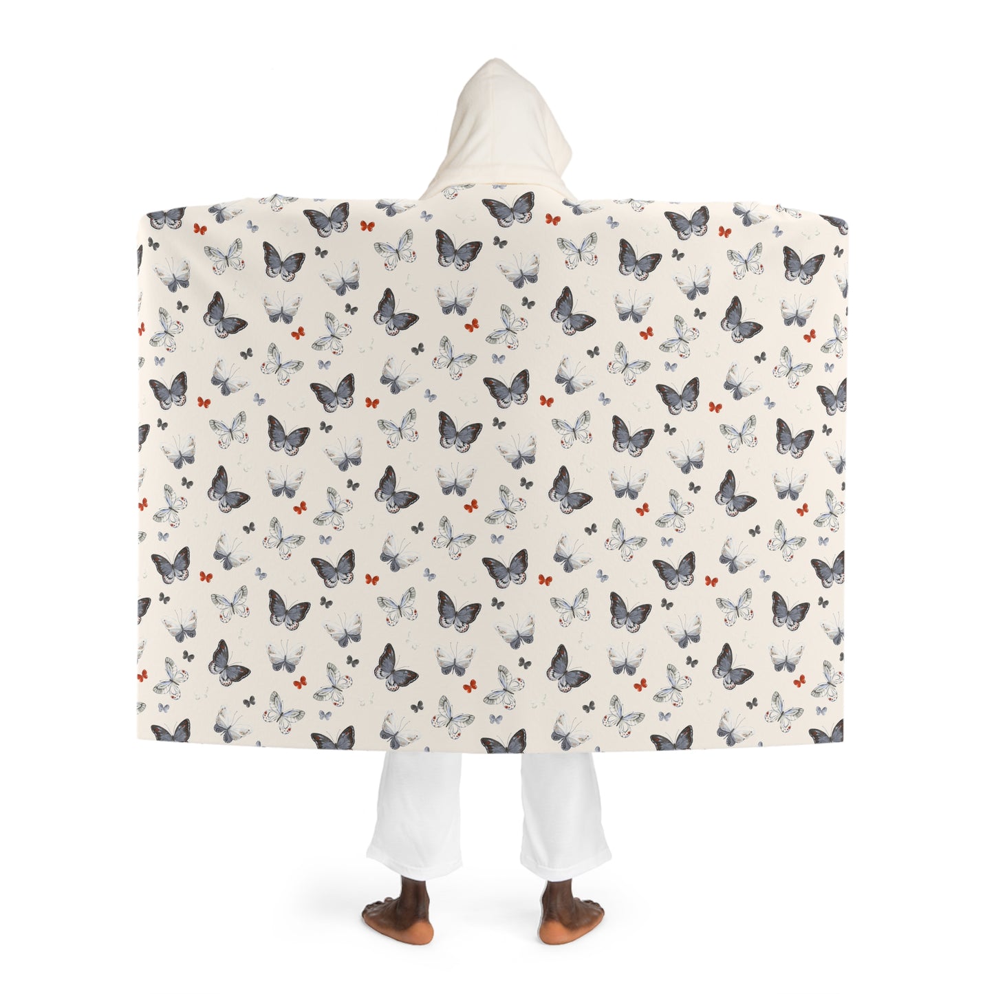 Manta sherpa con capucha de mariposa: acogedora manta de forro polar con capucha