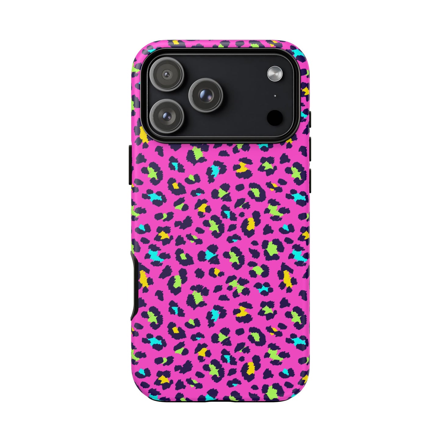 iPhone Pink Neon Leopard Phone Case — Bold Protective iPhone Cover