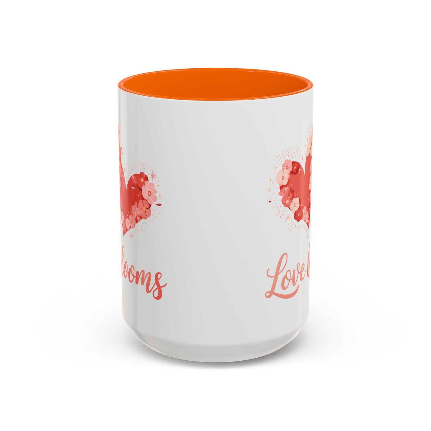 Love Blooms Accent Coffee Mug — Floral Heart 11/15oz