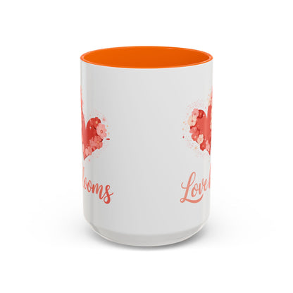 Love Blooms Accent Coffee Mug — Floral Heart 11/15oz