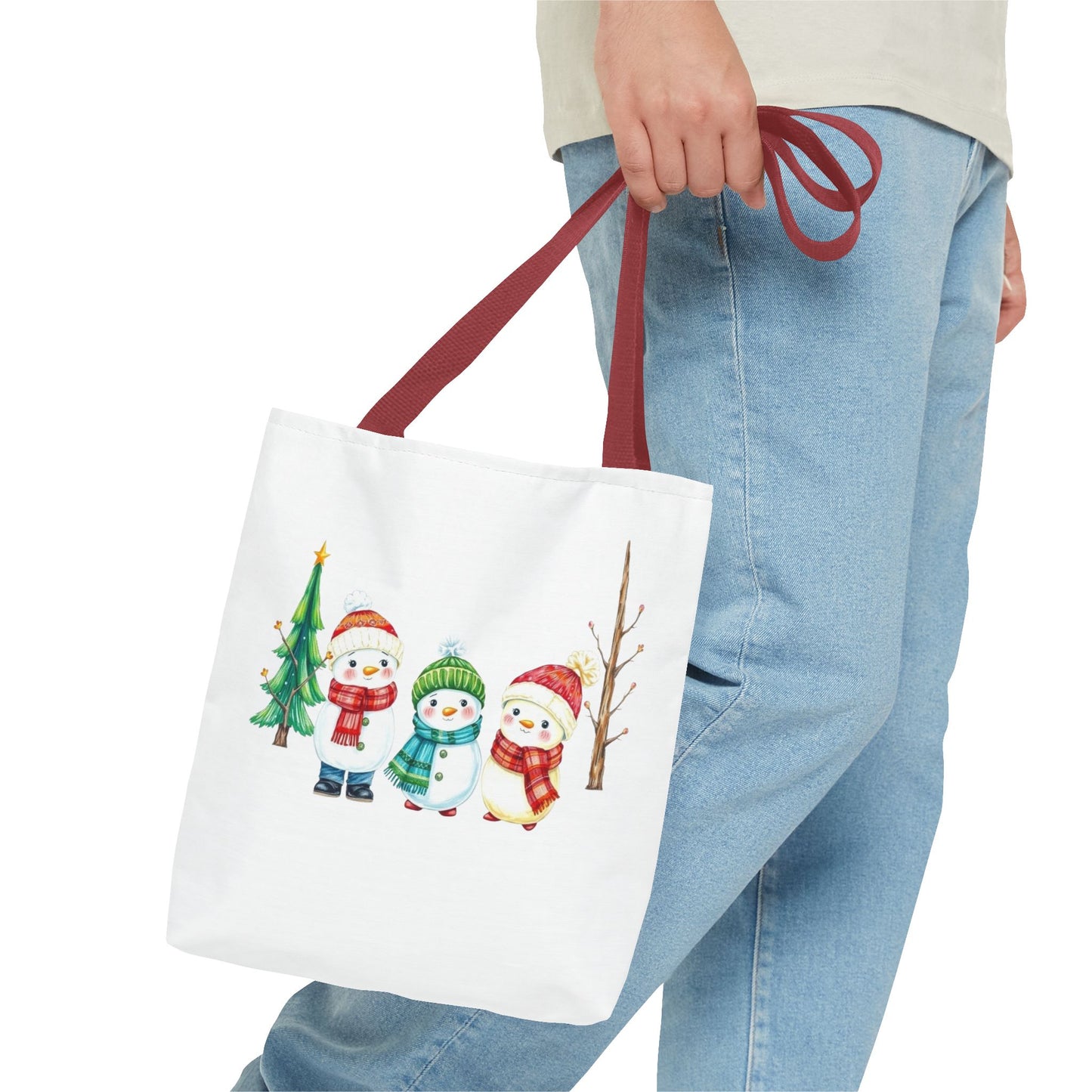 Christmas Snowman Tote Bag — Cute Holiday Winter Market Tote